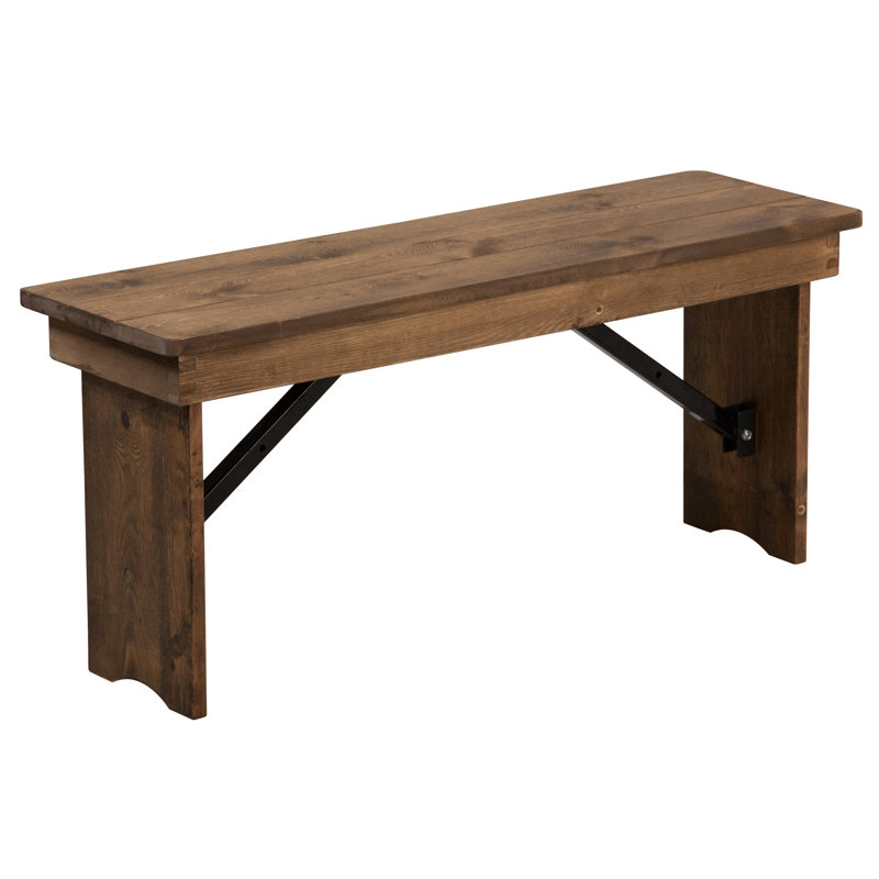 Banc pliable en pin massif de qualité commerciale Dejon 40 po x 12 po par Flash Furniture, Antique rustique