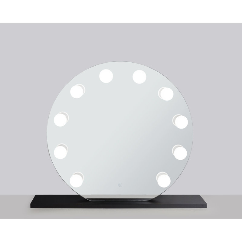 Miroir de salle de bain/meuble-lavabo illuminé à luminosité réglable Syn, Noir