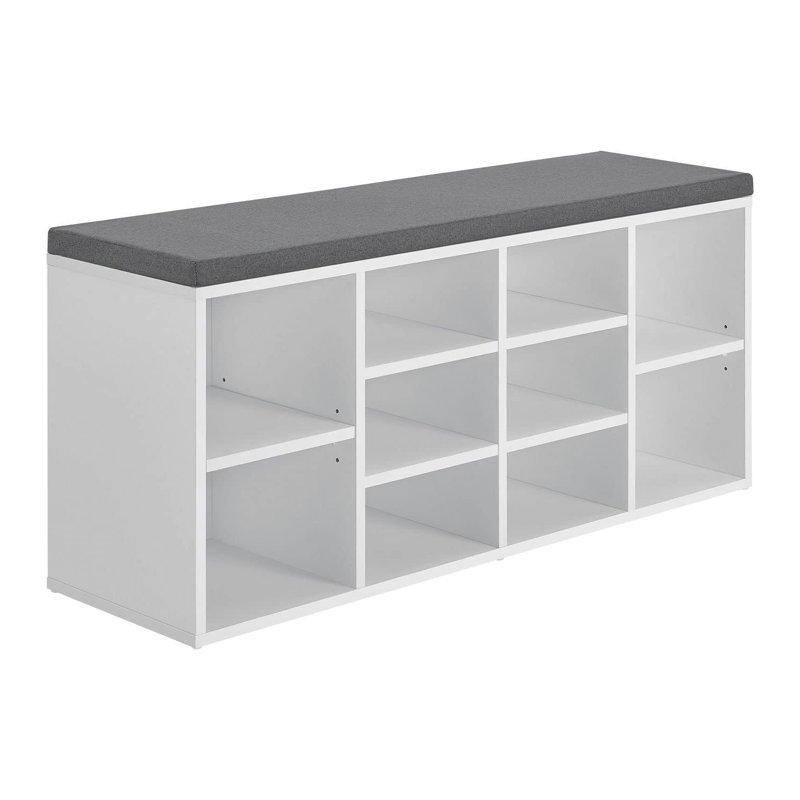 10 Pair Shoe Storage Bench, White