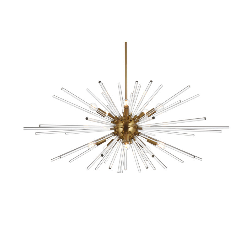 Francene 10 - Light Unique/Statement Pendant, Gold, 19" H x 32" W x 32" D