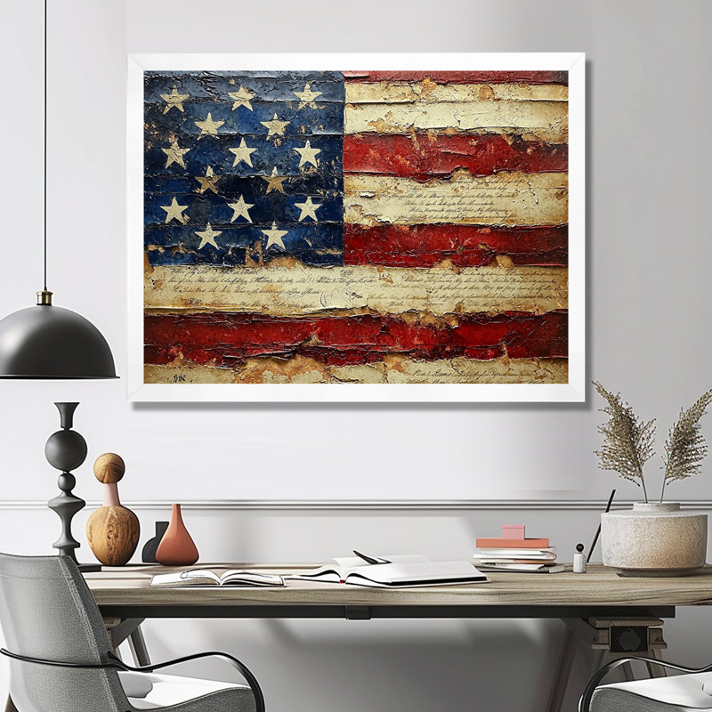 Kymar - USA Patriotist, impressions encadrées, H 16 po x l 32 po, Blanc, Floater Framed