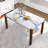 Modern Dining Table, Rectangular Faux Marble Style Table With Sturdy Wood Legs, Easy To Clean Rectangular Kitchen Table