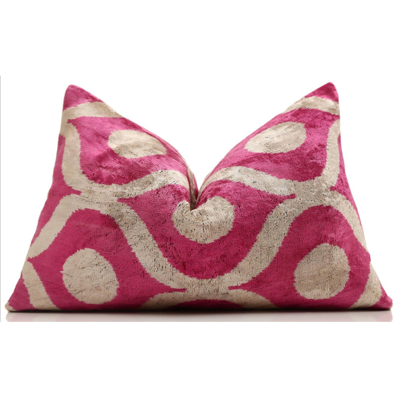 Coussin lombaire fait à la main Fuchsia Orbit