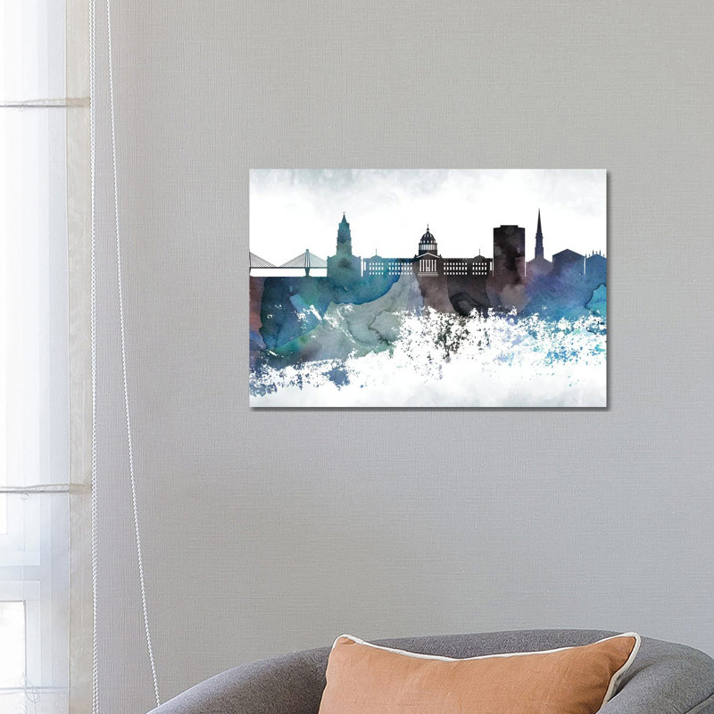 Charleston Bluish Skyline - Wrapped Canvas Print, 66.04 cm H x 45.72 cm W