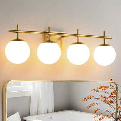 Luminaire de salle de bain 4 lumières à intensité variable pour miroir de salle de bain
