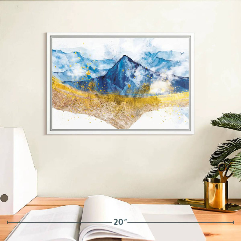 Golden Grieco Mountain, Cadre flottant blanc, 13 po x 9 po