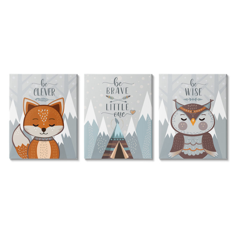 Be Be Clever Brave And Wise, Toile tendue, H 30 po x l 24 po x 1,5 po