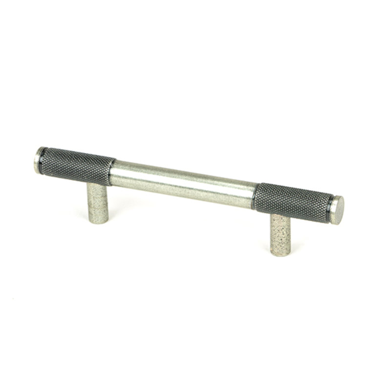 Polished Nickel Half Brompton Pull Handle - Large, 9.6 cm, Pewter Patina