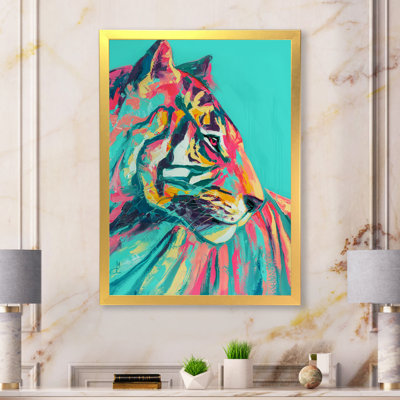 Pop Art Turquoise And Pink Tiger " Pop Art Turquoise And Pink Tiger "