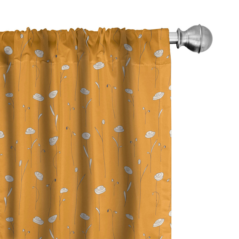 Floral Semi-Sheer Rod Pocket Sliding Panel, 28" x 63"