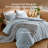 Cozy Winter Collection Bedsure 5 Pieces Cotton Comforter Set with Cotton Waffle Throw Blanket-110189437-110189439
