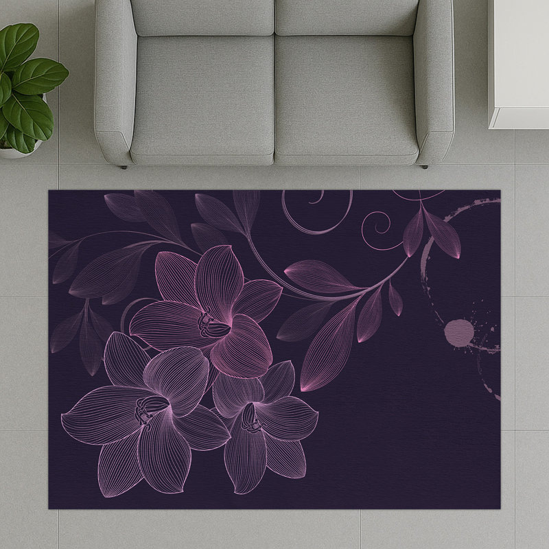 Floral Area Rug, Rectangle 140 x 200 cm