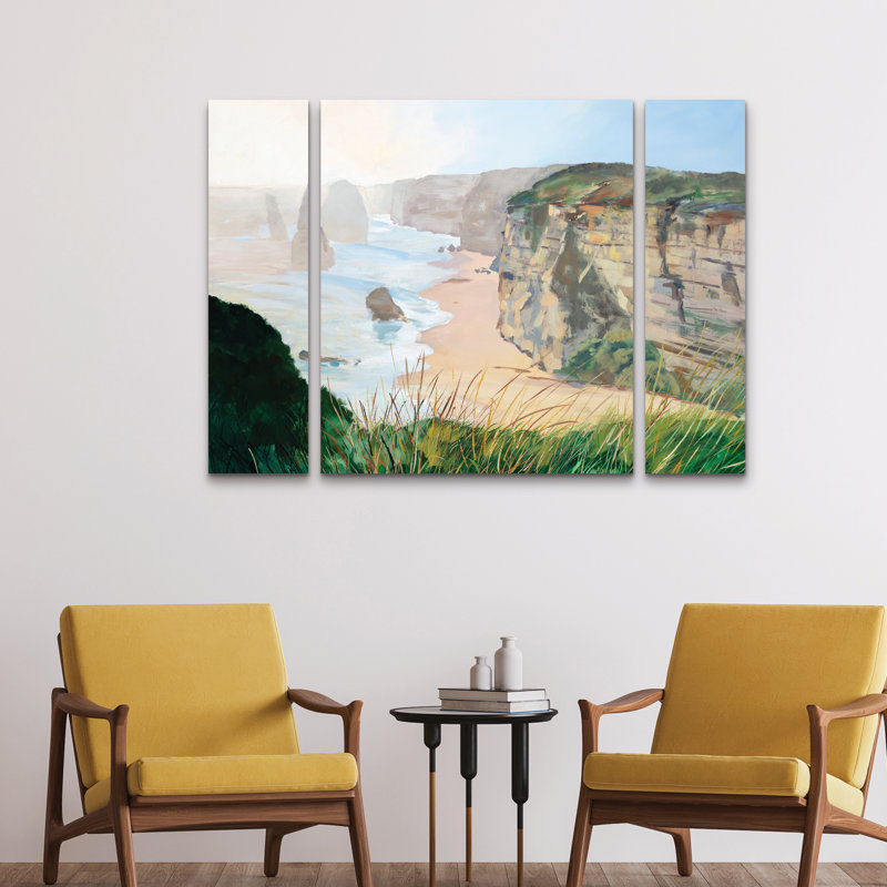Ensemble de 3 panneaux muraux - Meredith Howse «Victoria», art mural sur toile pour le salon, la chambre à coucher ou le bureau 
