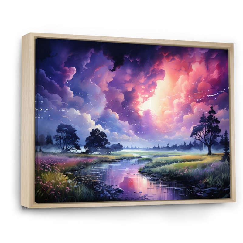 «Storm Dancing Rainbows I» sur toile, H 24 po x l 32 po x P 1 po, Cadre naturel flottant