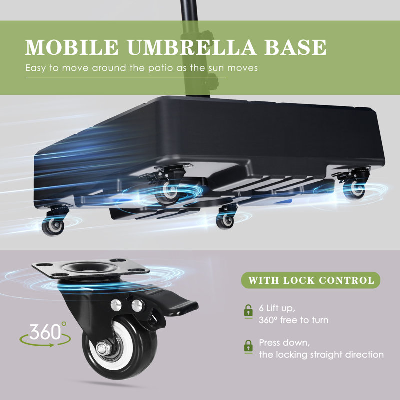 4.8kg Plastic Free Standing Umbrella Base with Wheels