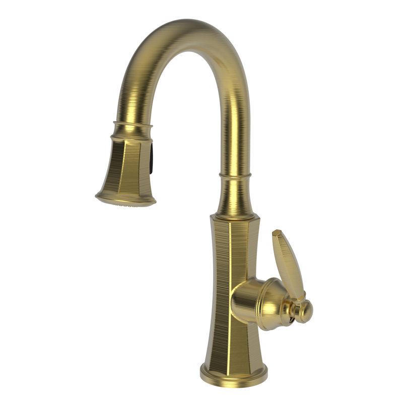 Metropole Single Handle Pull Down Bar Faucet, Satin Gold (PVD)