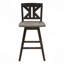 Ensemble de 2 chaises à hauteur de comptoir, chaise de salle à manger pivotante en bois d'hévéa massif gris-noir à 360 degrés-59979359