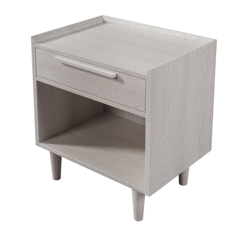 Nightstand, 24.4" H x 22.8" W x 16.9" D, Gray