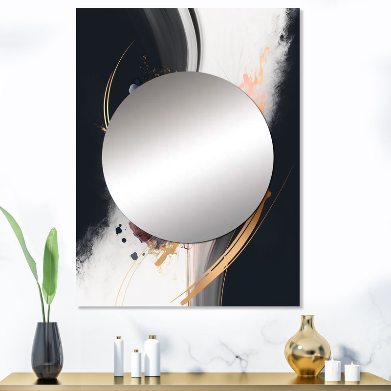 Doré mauve complexe transcendant I - décoration murale miroir abstrait MTMIR60211, 40 po x 30 po