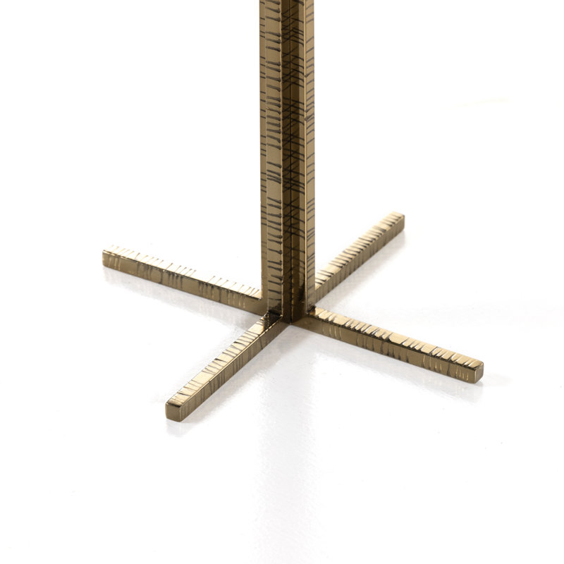 Jonty Solid Wood End Table, Dark Petrified Wood