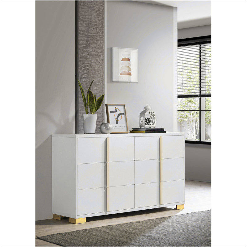 Commode 6 tiroirs Medici, Blanc