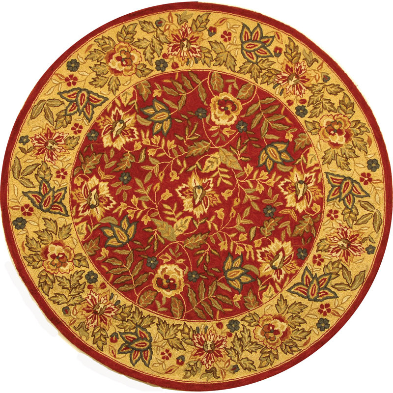 Brayton Hand Hooked Wool Pile Oriental Rug, Round 8'