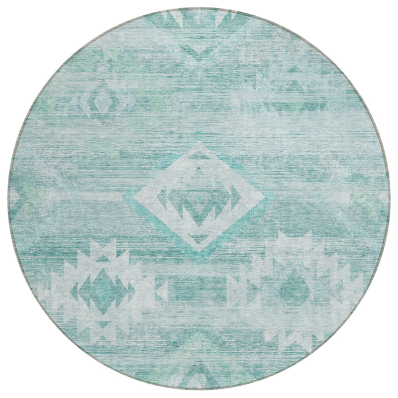 Tapis intérieur / extérieur Thunell avec envers antidérapant, Rond 8 pi