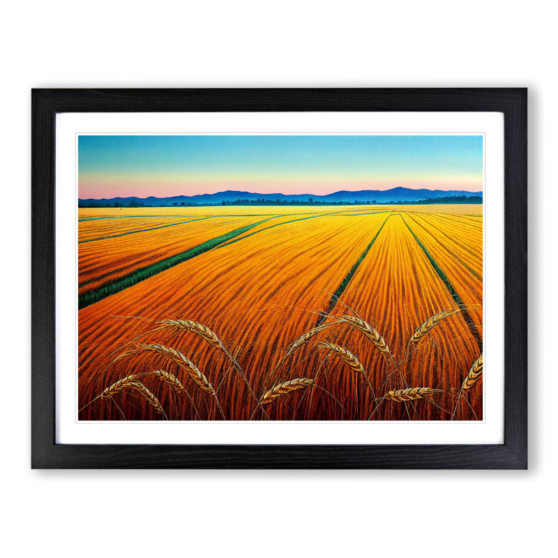 Wholesome Wheat Field - Framed Print, Black Framed, 46cm H x 64cm W x 2cm D