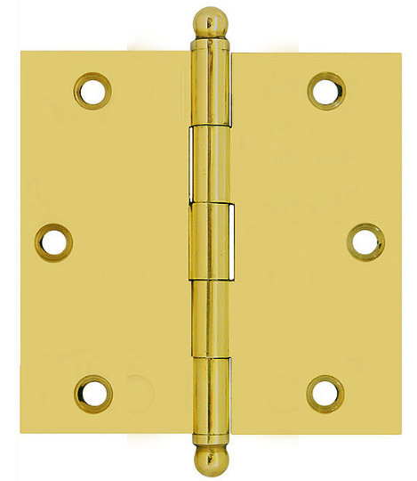 Solid Brass Mortise Hinge, 4.25" H x 2.5" W x 2.5" D