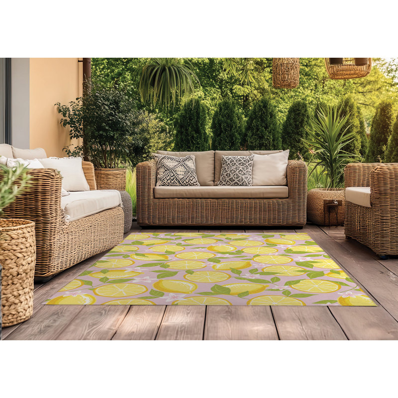 Tapis d'extérieur Lemons, Rectangle 4pi x 6 pi