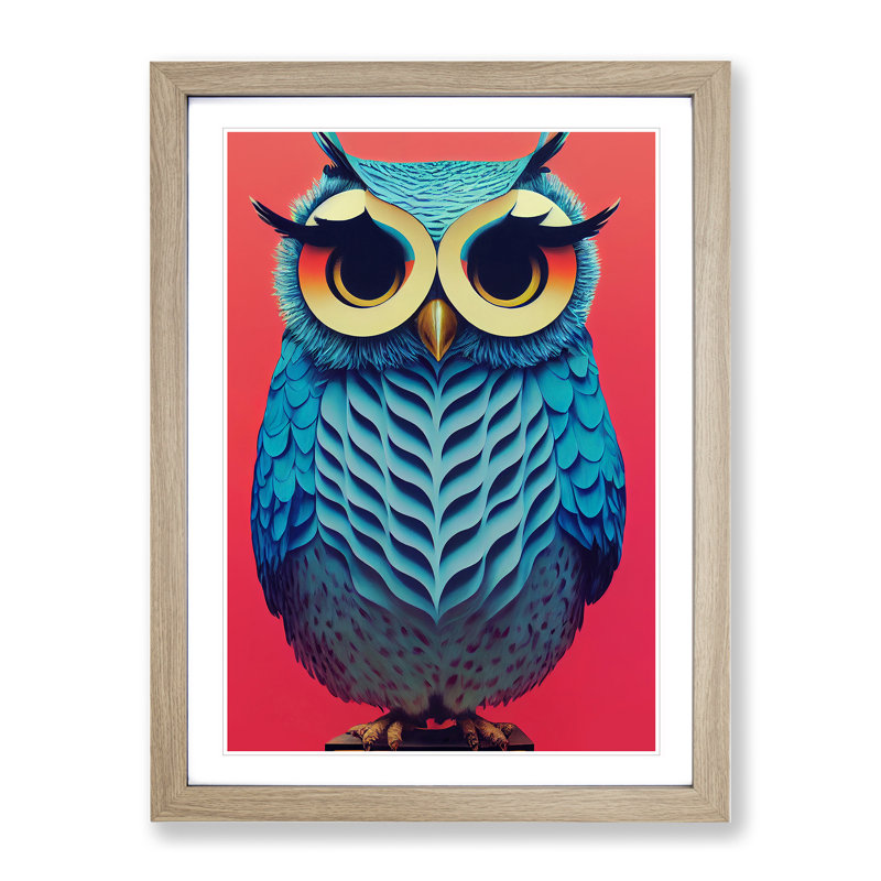 XV1022-4538X The Flourishing Owl - Single Picture Frame Print, 34cm H x 25cm W x 2cm D, Oak