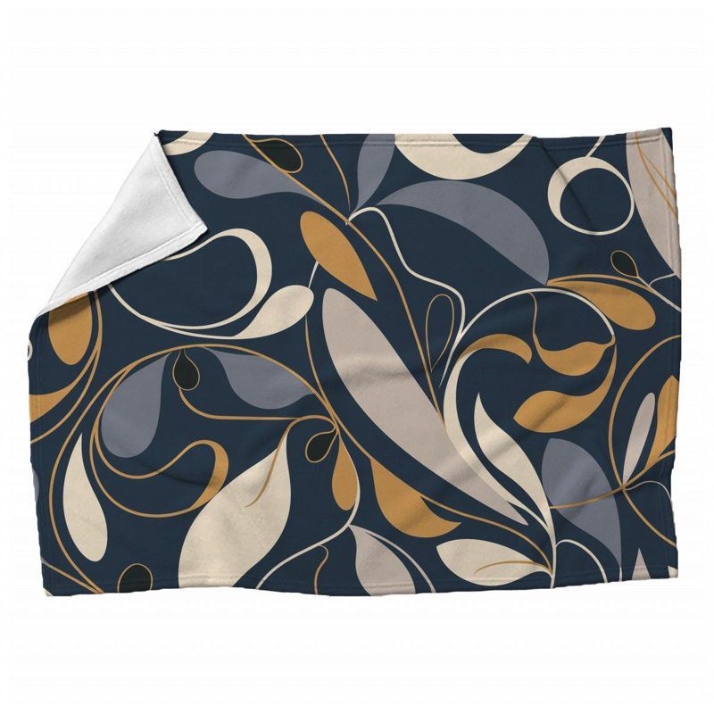 Jeté en peluche floral tendance, Jeté