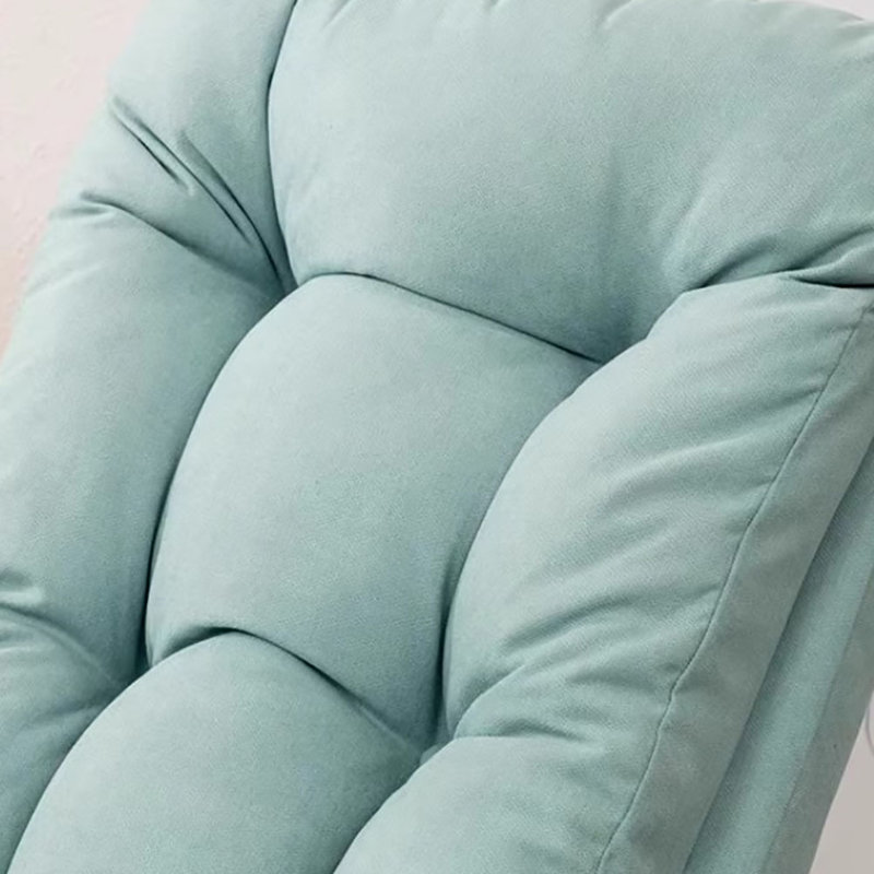 Chaise berçante en bois massif Cloud, Bleu sarcelle