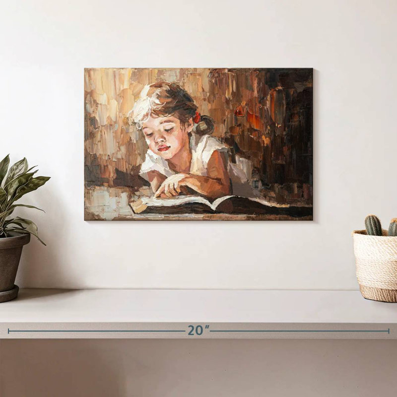 Senne Little Girl Reading, 8" H x 12" W