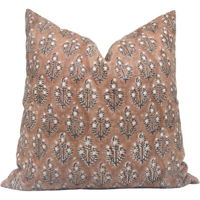 Housse de coussin en lin à imprimé bloc, taie d'oreiller lombaire 14 x 36, taie d'oreiller décorative en lin - NEELGAGAN