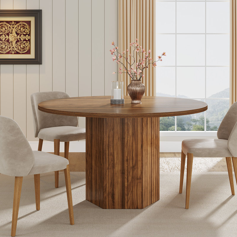 Table de salle à manger Arelys, Brun rustique