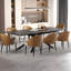 Ensemble de table de salle à manger extensible 102 po avec table en pierre frittée et 8 chaises en similicuir-115160302-115160301