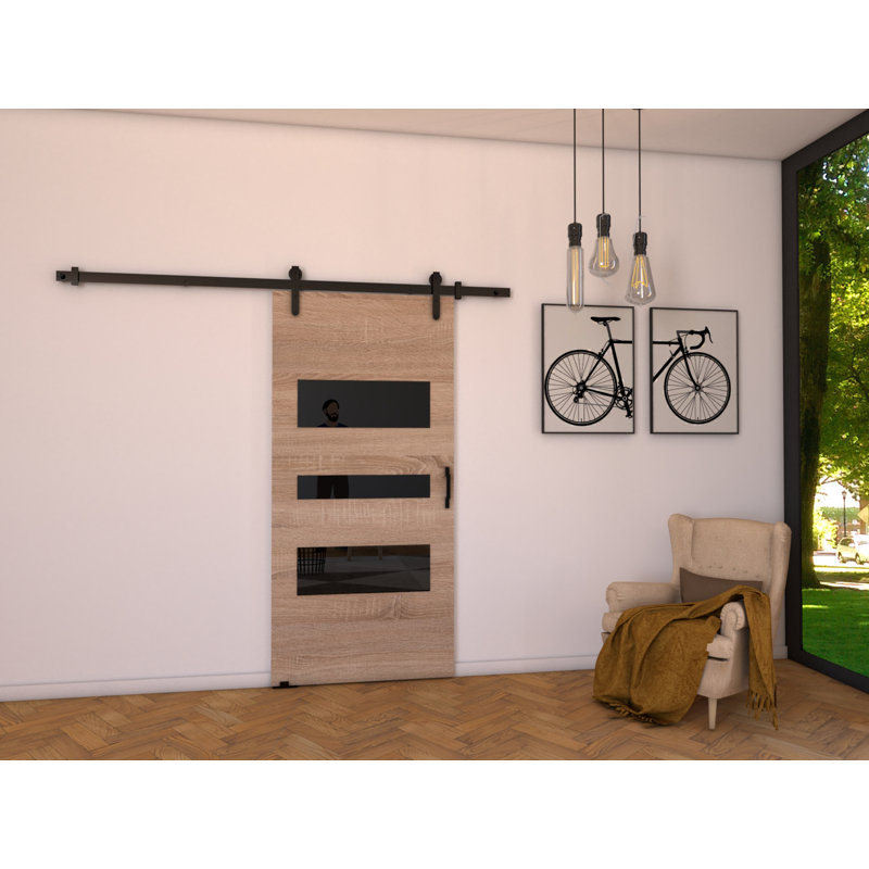 Fritts Veneers Sliding Doors, 205cm H x 86cm W x 1.6cm D, Sonoma Oak