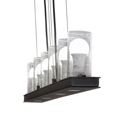 Darlina 6 - Light Flat Black LED Kitchen Island Pendant