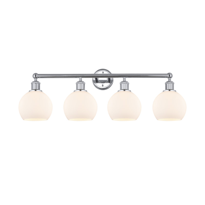 Éclairage pour meuble-lavabo 4 lumières 33 pouces Cambria, Blanc mat, Chrome poli
