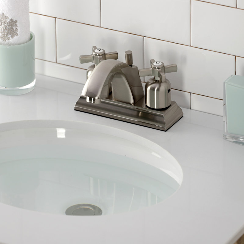 Robinet pour salle de bain avec ensemble de drain central à Millennium, Nickel brossé