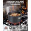 Casserole antiadhésive anodisée dure avec couvercle en verre de 3 pintes Cooks, casserole à lait, noir-12001974
