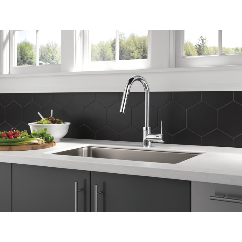 Precept Pull Down Single Handle Kitchen Faucet with Accessories, Chrome