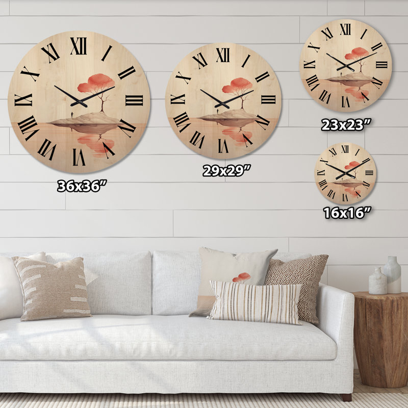 Horloge murale en bois massif Perth, Moyenne