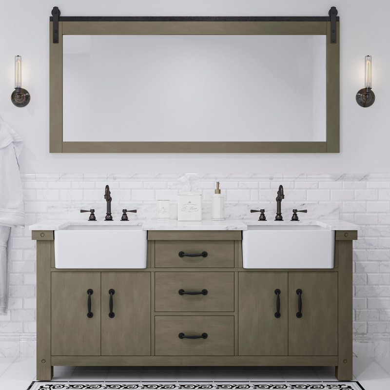 Paisley 72'' W Double Vanity, Grizzle Gray, No