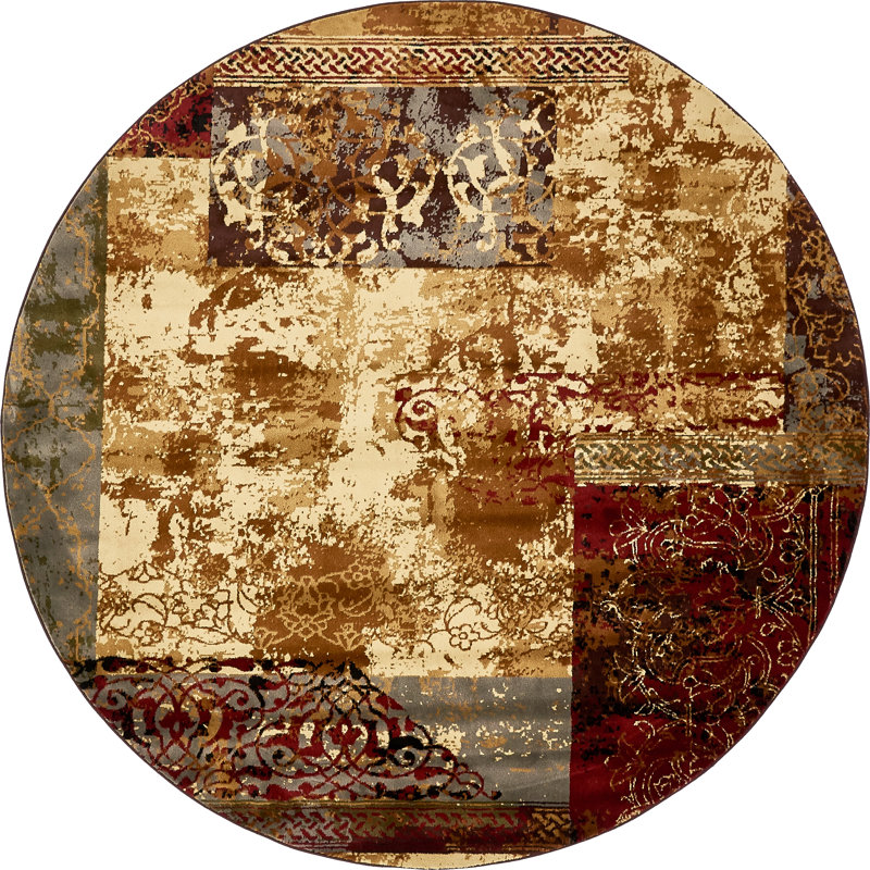 Adetomiwa Abstract Indoor Rug, Round 4'1"