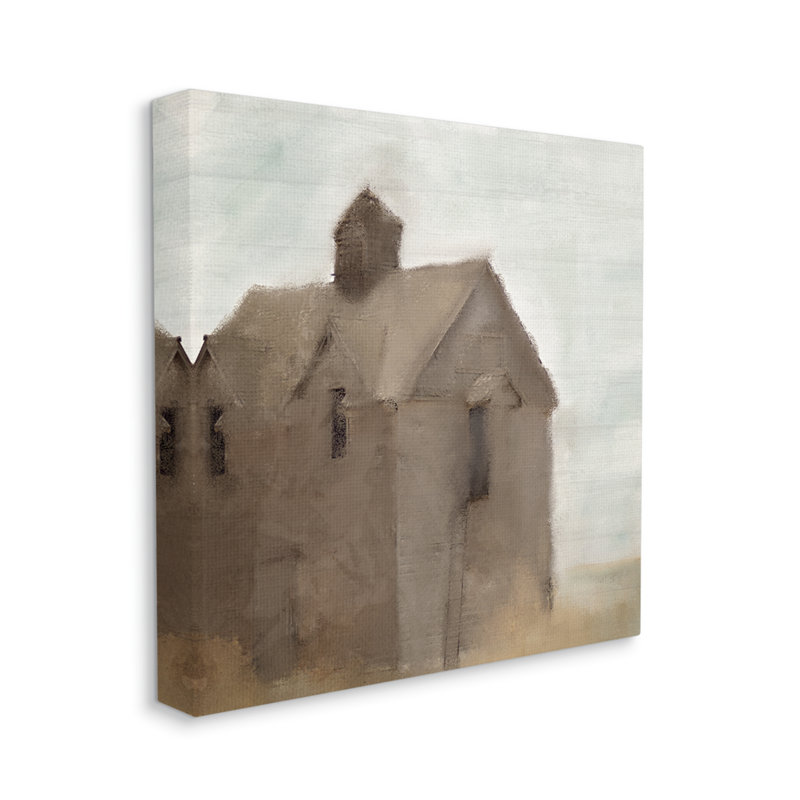 Rustic Painterly Brown Barn Farmland - Peinture, Toile tendue, H 24 po x l 24 po x P 1,5 po