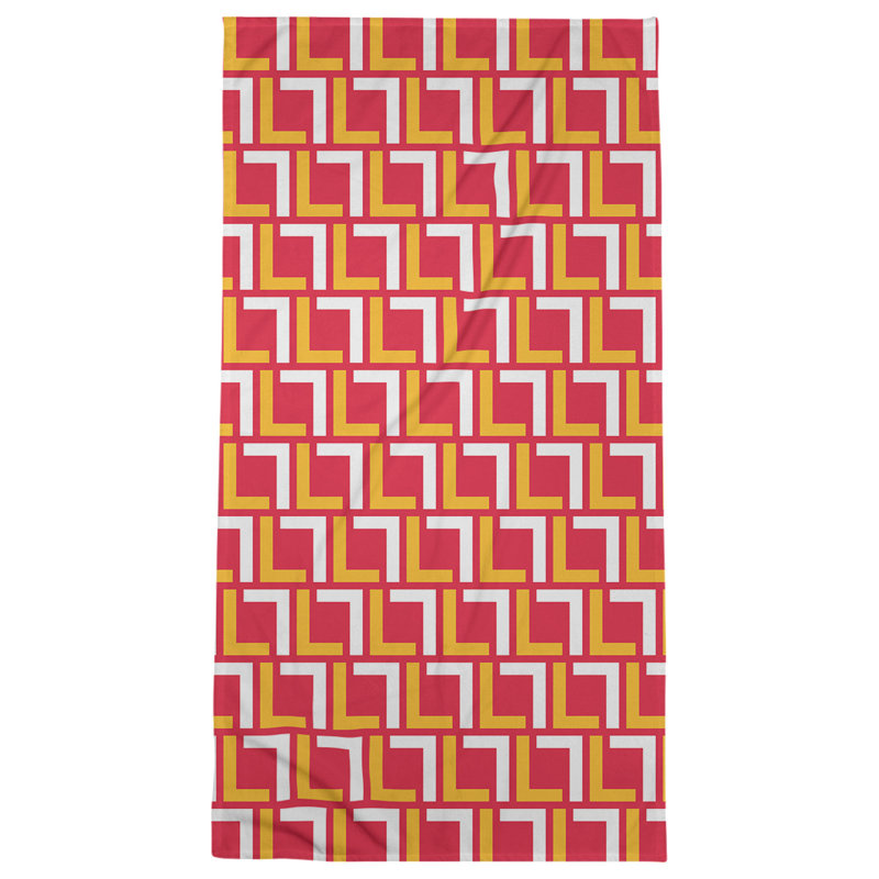 Serviette de plage Houston Throwback, Rouge / or / blanc