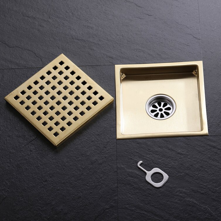 Designer Collection DC100G Square Grid Shower Drain Finish: Brushed Gold