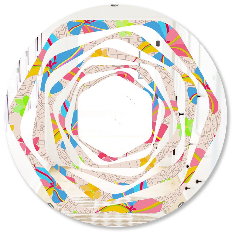 Miroir mural Whirl Flowers, H 31,5 po x l po